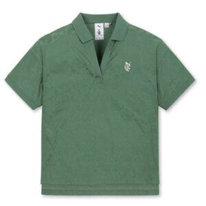 Puma X Qgc Quiet Golf Club Jacquard Paisley Polo Green Women's Small